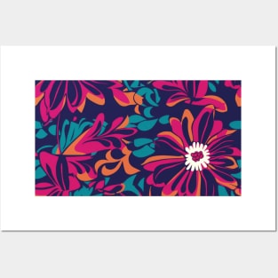 Colorful Flower Pattern V5 Posters and Art